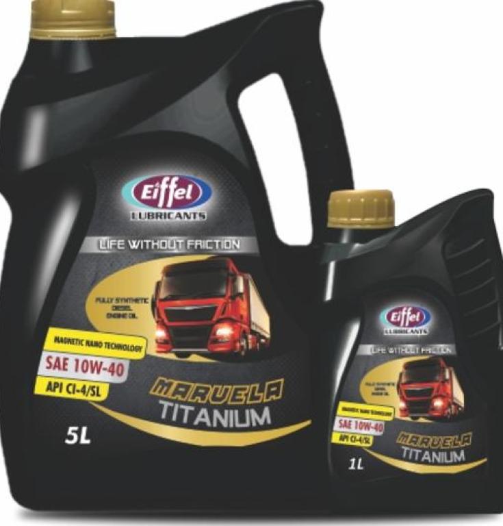 Dầu động cơ Diesel cao cấp bán tổng hợp Eiffel Marvela Titanium CI-4/SL Can 5L